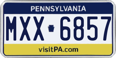 PA license plate MXX6857