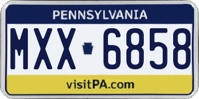 PA license plate MXX6858