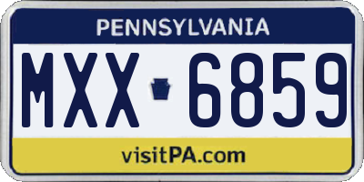 PA license plate MXX6859