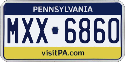 PA license plate MXX6860