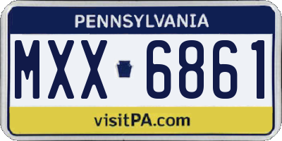 PA license plate MXX6861