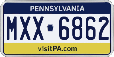 PA license plate MXX6862