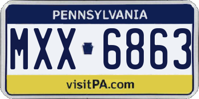 PA license plate MXX6863