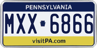 PA license plate MXX6866
