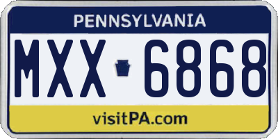 PA license plate MXX6868