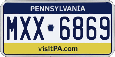 PA license plate MXX6869