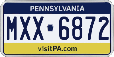 PA license plate MXX6872