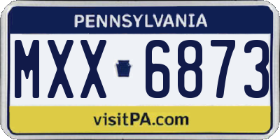 PA license plate MXX6873