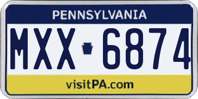PA license plate MXX6874