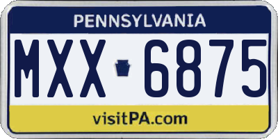 PA license plate MXX6875