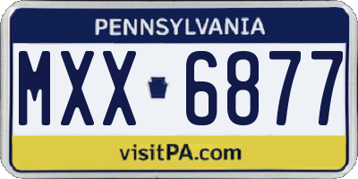PA license plate MXX6877