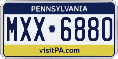 PA license plate MXX6880