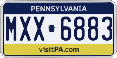 PA license plate MXX6883