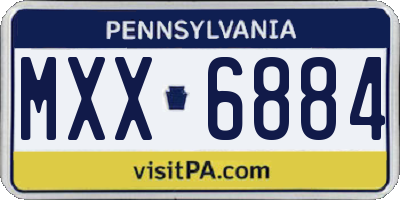 PA license plate MXX6884