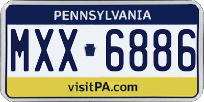PA license plate MXX6886