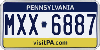 PA license plate MXX6887