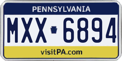 PA license plate MXX6894