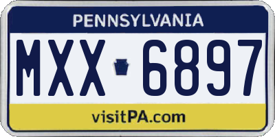 PA license plate MXX6897