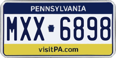 PA license plate MXX6898