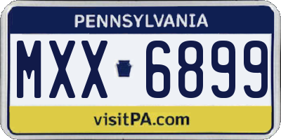 PA license plate MXX6899