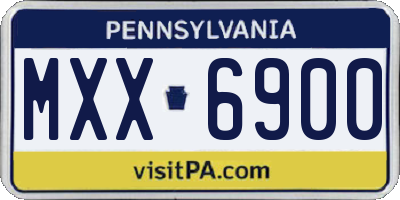 PA license plate MXX6900