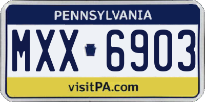 PA license plate MXX6903