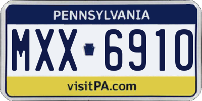 PA license plate MXX6910