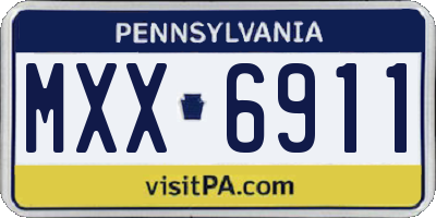 PA license plate MXX6911