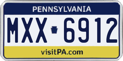 PA license plate MXX6912