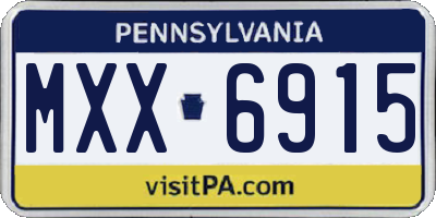 PA license plate MXX6915