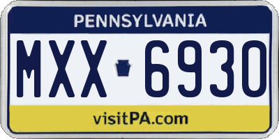 PA license plate MXX6930