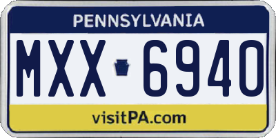 PA license plate MXX6940