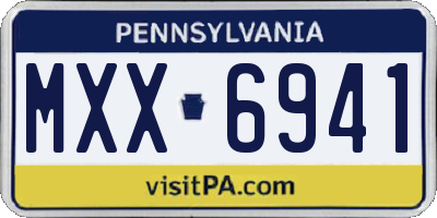 PA license plate MXX6941