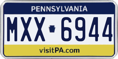 PA license plate MXX6944