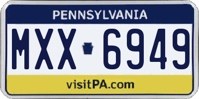 PA license plate MXX6949