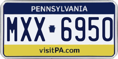 PA license plate MXX6950