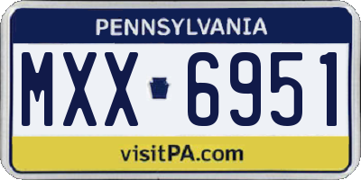 PA license plate MXX6951