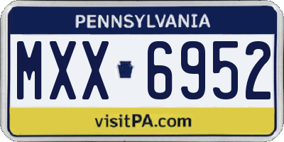 PA license plate MXX6952