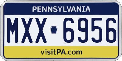PA license plate MXX6956