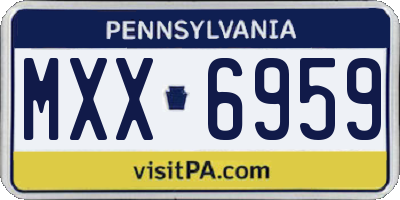 PA license plate MXX6959