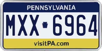 PA license plate MXX6964