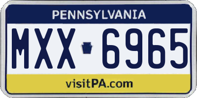 PA license plate MXX6965