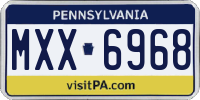 PA license plate MXX6968