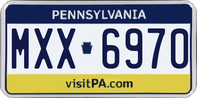 PA license plate MXX6970