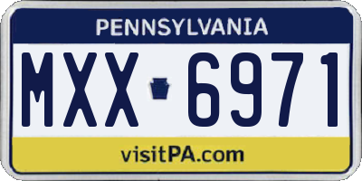 PA license plate MXX6971