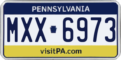 PA license plate MXX6973