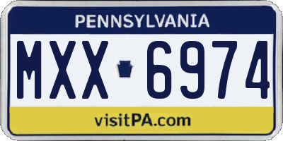PA license plate MXX6974