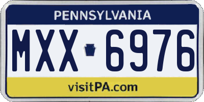 PA license plate MXX6976