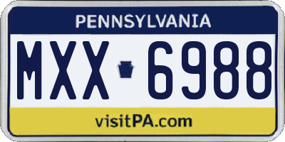 PA license plate MXX6988