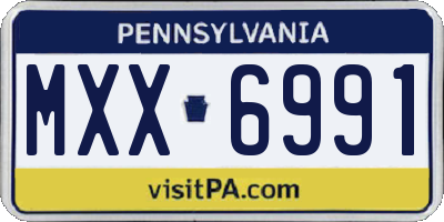 PA license plate MXX6991